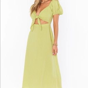 Show Me Your MuMu lime green dress, size XS